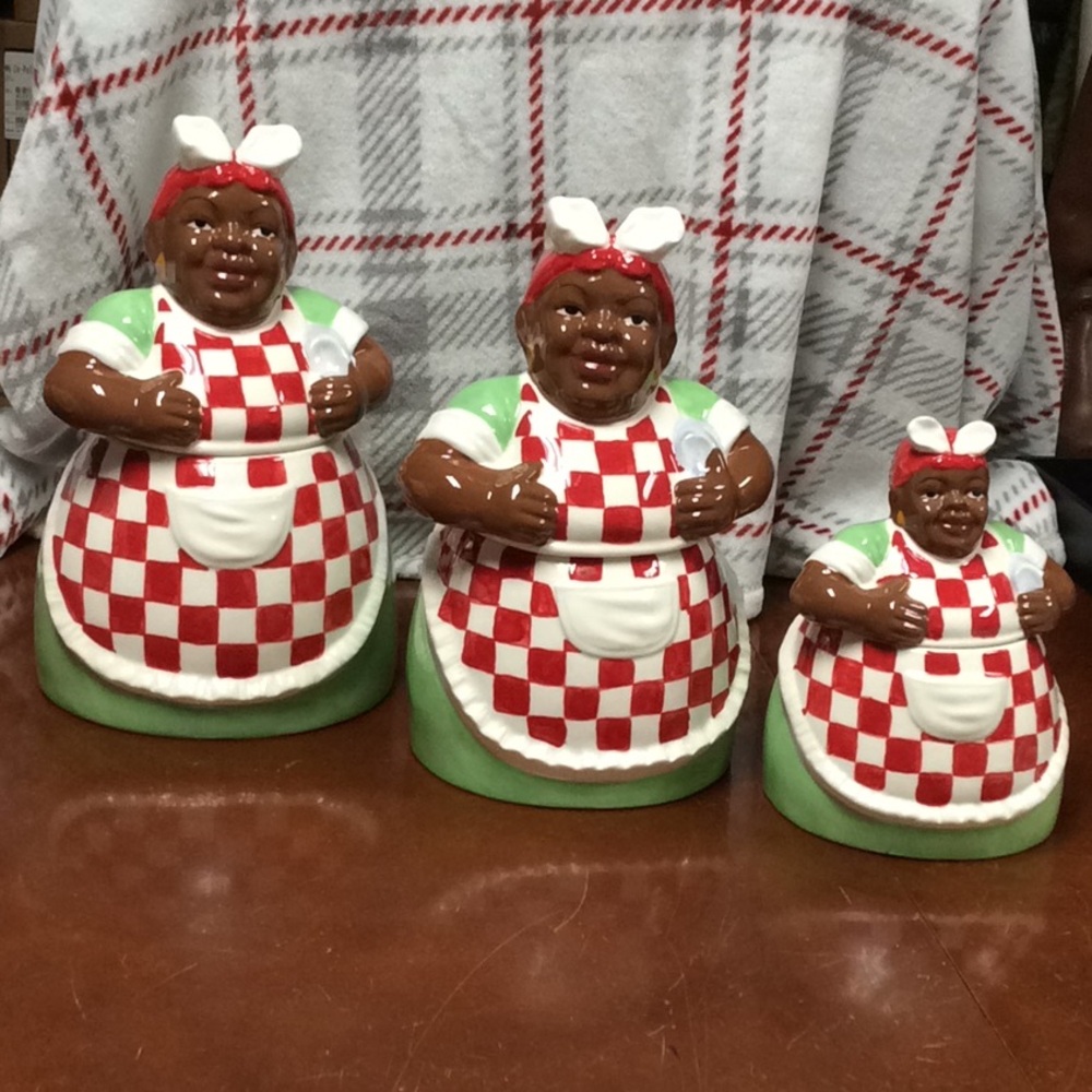 Casa Vero  By ACK Hand painted 3 pc canister set.